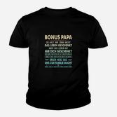 Bonus Papa Dankbarkeits-Kinder Tshirt, Herzliche Botschaft Tee