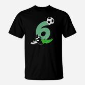 Kindergeburtstags 6 Jahre Fussball 6 Geburtstag T-Shirt