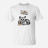 Kätzchen Kaffeepause T-Shirt, Lustiges Katzenmotiv für Kaffeefans