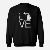 Michigan Love Shirt Mi State Home Pride Map Distressed Tee