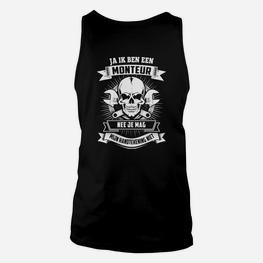 Totenkopf und Mechaniker Motiv Herren Unisex TankTop - Schwarz - Seseable