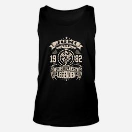 Juni 1982 Geburt von Legenden Schwarzes Unisex TankTop, Retro Aufdruck Design - Seseable