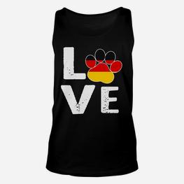 Schwarzes Unisex TankTop Love-Pfotenabdruck, Ideal für Tierliebhaber - Seseable