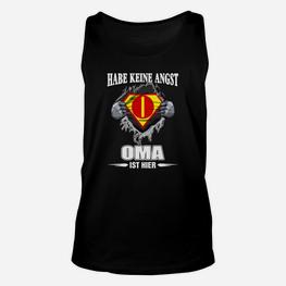 Superhelden Oma Unisex TankTop Schwarz, Motiv 'Habe keine Angst, OMA ist hier' - Seseable