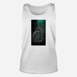 Fantasy-Bogen-Motiv Unisex TankTop in Weiß, Magische Bogenschütze Grafik - Seseable