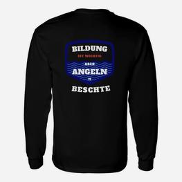 Lustiges Angler-Langarmshirts: Bildung wichtig, Angeln wichtiger - Seseable