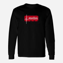 Herzschlag Berge Langarmshirts, Schwarzes Outdoor-Design - Seseable