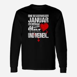 Januar Geburtstag Besserwisser Damen Langarmshirts, Herz & Verstand Motiv - Seseable