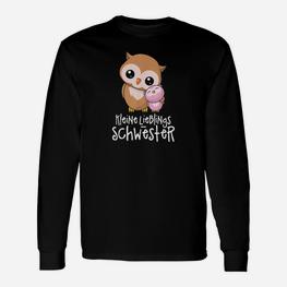 Kleine Lieblingsschwester Große Kleine Schwester Eulen Langarmshirts - Seseable