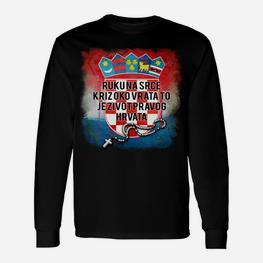 Kroatisches Patriotisches Langarmshirts, Nationale Symbole & Slogan - Seseable