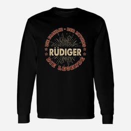 Personalisiertes Langarmshirts Rüdiger - Die Legende in Schwarz - Seseable