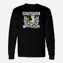 Schaffhausen Wappen Adler Motiv Herren Langarmshirts, Souvenir Design - Seseable