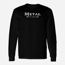 Schwarzes METAL Heavy Slogans Langarmshirts für Herren - Seseable