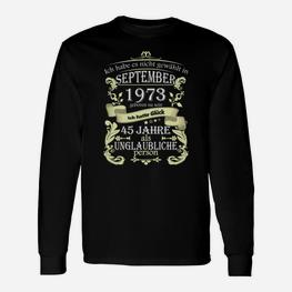 Vintage 1973 Geburtstags-Langarmshirts, Retro Design für 45. Jahrestag - Seseable