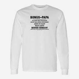 Bonus Papa Spruch Herren Langarmshirts – Geschenkidee für Stiefvater - Seseable