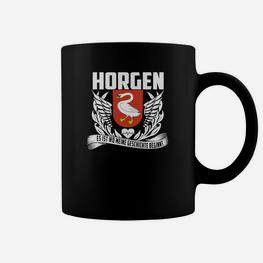 Horgen Wappen Adler & Drache Schwarzes Tassen, Design für Geschichte und Stolz - Seseable