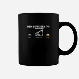 Mein Perfekter Tag Herren Tassen mit Bagger-Motiv, Lustige Bau Tee - Seseable