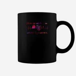 Schwarzes Tassen Herzfrequenz, Motiv Design Tee für Musikliebhaber - Seseable
