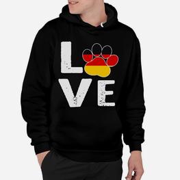 Schwarzes Hoodie Love-Pfotenabdruck, Ideal für Tierliebhaber - Seseable