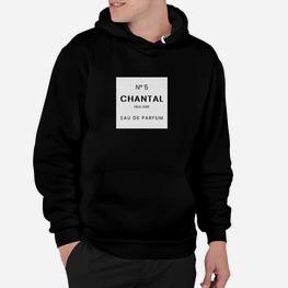 Schwarzes Unisex Hoodie mit Chantal Nº 5 Parfum-Design, Stilvolles Mode-Statement - Seseable