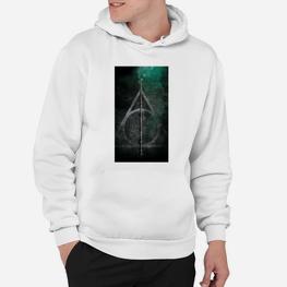 Fantasy-Bogen-Motiv Hoodie in Weiß, Magische Bogenschütze Grafik - Seseable