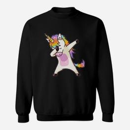 Dabbing Einhorn Sweatshirt, Lustiges Tanz-Design für Einhornfans - Seseable