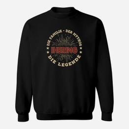 Schwarzes Herren-Sweatshirt mit Sternen, Mythos Held Legende Spruch - Seseable