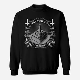 Tattoo Liebhaber Gamer Zockerei Motiv, Schwarzes Tee für Spieler Sweatshirt - Seseable