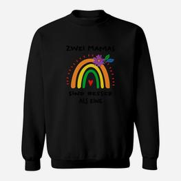 Zwei Mamas Sind Besser Sweatshirt, LGBT Regenbogen Familie Tee - Seseable