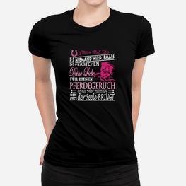 Schwarzes Frauen Tshirt mit Pferde-Spruch, Ideal für Reiter - Seseable