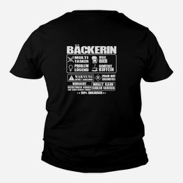 Humorvolles Bäckerin Kinder Tshirt, Lustige Sprüche für Backfans - Seseable