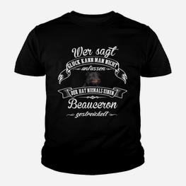 Beauceron Hunde Liebhaber Kinder Tshirt, Glück ist Streicheln Spruch - Seseable