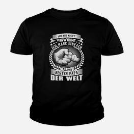 Bester Papa der Welt Herren Kinder Tshirt mit Aufdruck, Lustiges Vatertagsgeschenk - Seseable