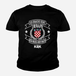 Kroatien KRK Kinder Tshirt Schwarz, Lustiges Spruch Tee für Urlauber - Seseable