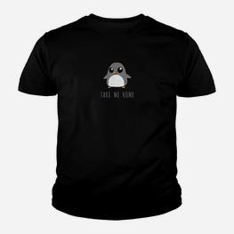 Lustiges Alien Take Me Home Schwarzes Kinder Tshirt, Ufologie Fans Design - Seseable