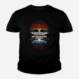 Patriotisches Deutschland-Russland Lippen Kinder Tshirt, Zweisprachiges Design - Seseable