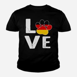 Schwarzes Kinder Tshirt Love-Pfotenabdruck, Ideal für Tierliebhaber - Seseable