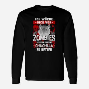 Lustiges Chinchilla-Zombie-Rettungs-Langarmshirts für Tierfreunde - Seseable De