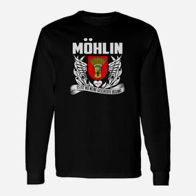 Schwarzes Mohlin Adlerschild Langarmshirts mit Motto - Seseable De