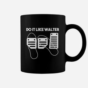 Schwarzes Tassen Do It Like Walter mit Stilisierten Figuren, Motivshirt - Seseable De
