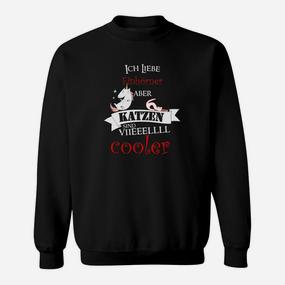 Katzenliebhaber Schwarzes Sweatshirt, Einhorn und Katze Cool Design - Seseable De