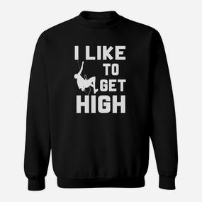 Kletterer Sweatshirt I Like To Get High, Bergsteiger-Silhouette Tee - Seseable De