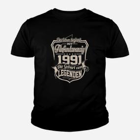 Jahrgang 1991 Legendäres Kinder Tshirt, Personalisiert Schwarz - Seseable De
