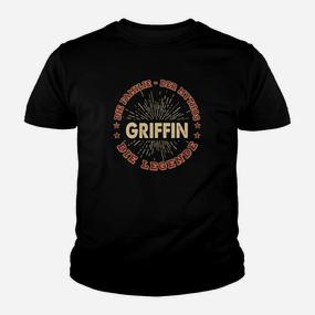 Schwarzes Griffin - Legend Kinder Tshirt in Vintage-Optik, Mythologie-Motiv - Seseable De