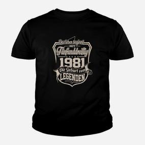 Vintage 1981 Legendäres Geburtstags Kinder Tshirt, Retro Design - Seseable De