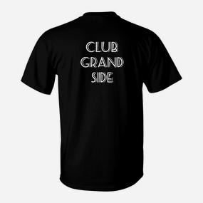 Schwarzes T-Shirt Club Grand Side, Trendiges Tee für Events - Seseable De