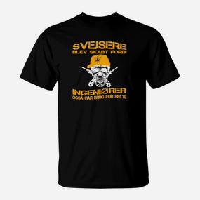 Schwarzes T-Shirt für Schweißer, Lustiger Ingenieur Spruch - Seseable De