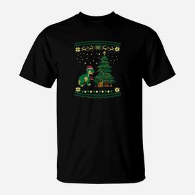 Weihnachtsbaum-Dinosaurier T-Shirt, Lustiger Ugly Christmas Pullover-Stil - Seseable De