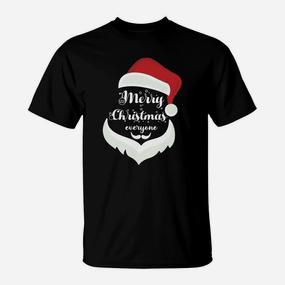 Weihnachtsmann Bart & Mütze Herren T-Shirt, Festliches Merry Christmas Design - Seseable De
