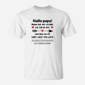 Hallo Papa! Schwangerschaftsankündigung Lustiges T-Shirt für Werdende Väter - Seseable De
